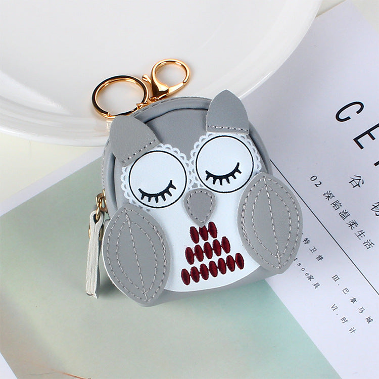 Wholesale PU Key Bag Owl Coin Purse Keychain